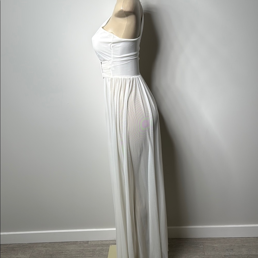 A3 Design White One-Shoulder Ruched Top - Picture 6 of 11